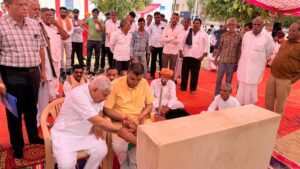 पुनरासर मंदिर जीर्णोद्धार हेतु भव्य कार्यशाला आयोजित, विधायक ताराचंद सारस्वत ने किया शिला पूजन